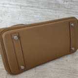Side view of smart structured handbag