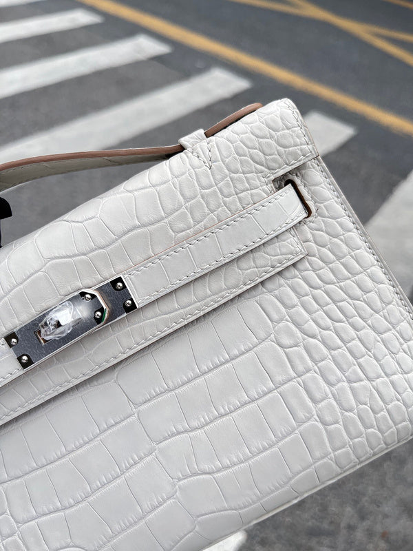 Close-up detail of polished bag design