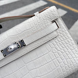 Close-up detail of polished bag design