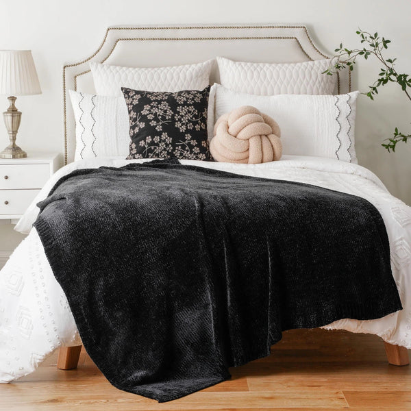 Black Chenille Throws for Couch