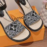 Louis Vuitton Burgundy Platform Heels - Side Profile View