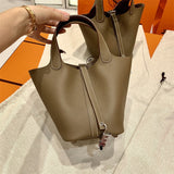 Side view of modern structured handbag