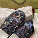 Gucci all-black luxury sneakers view 5 retro runner design