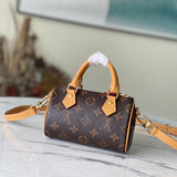  Elegant top-handle bag carried on shoulder