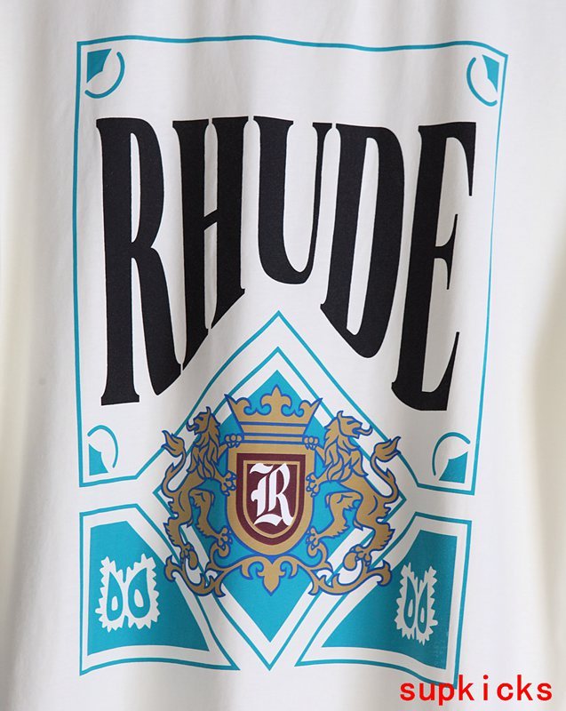 Back view of Rhude luxury clothing with contemporary cut