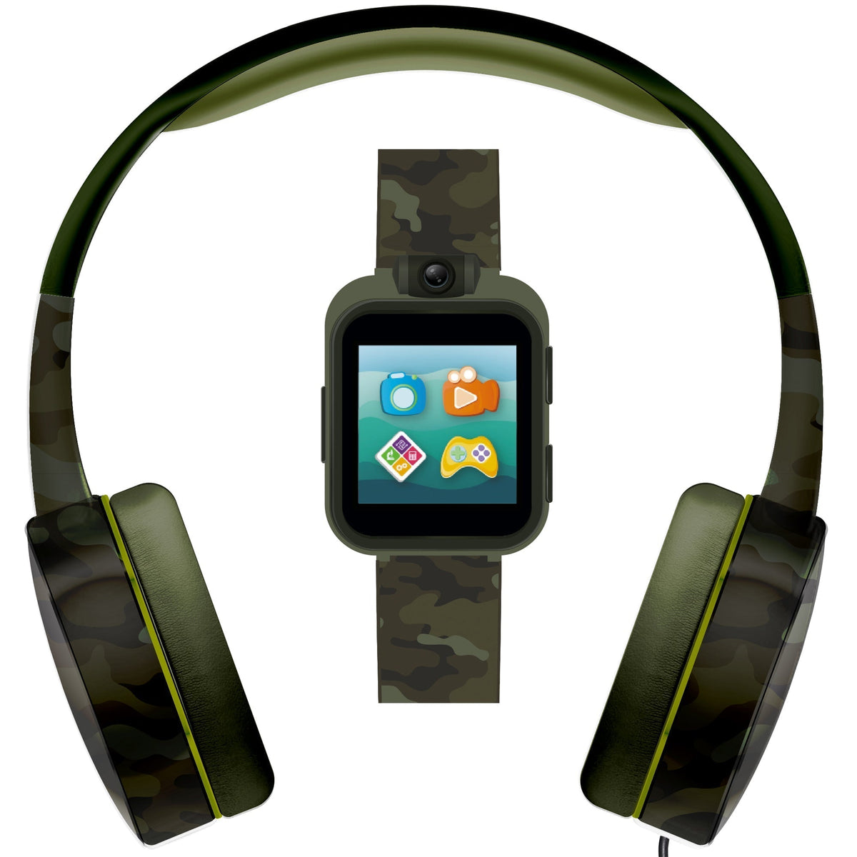 Front view of PlayZoom unisex green watch