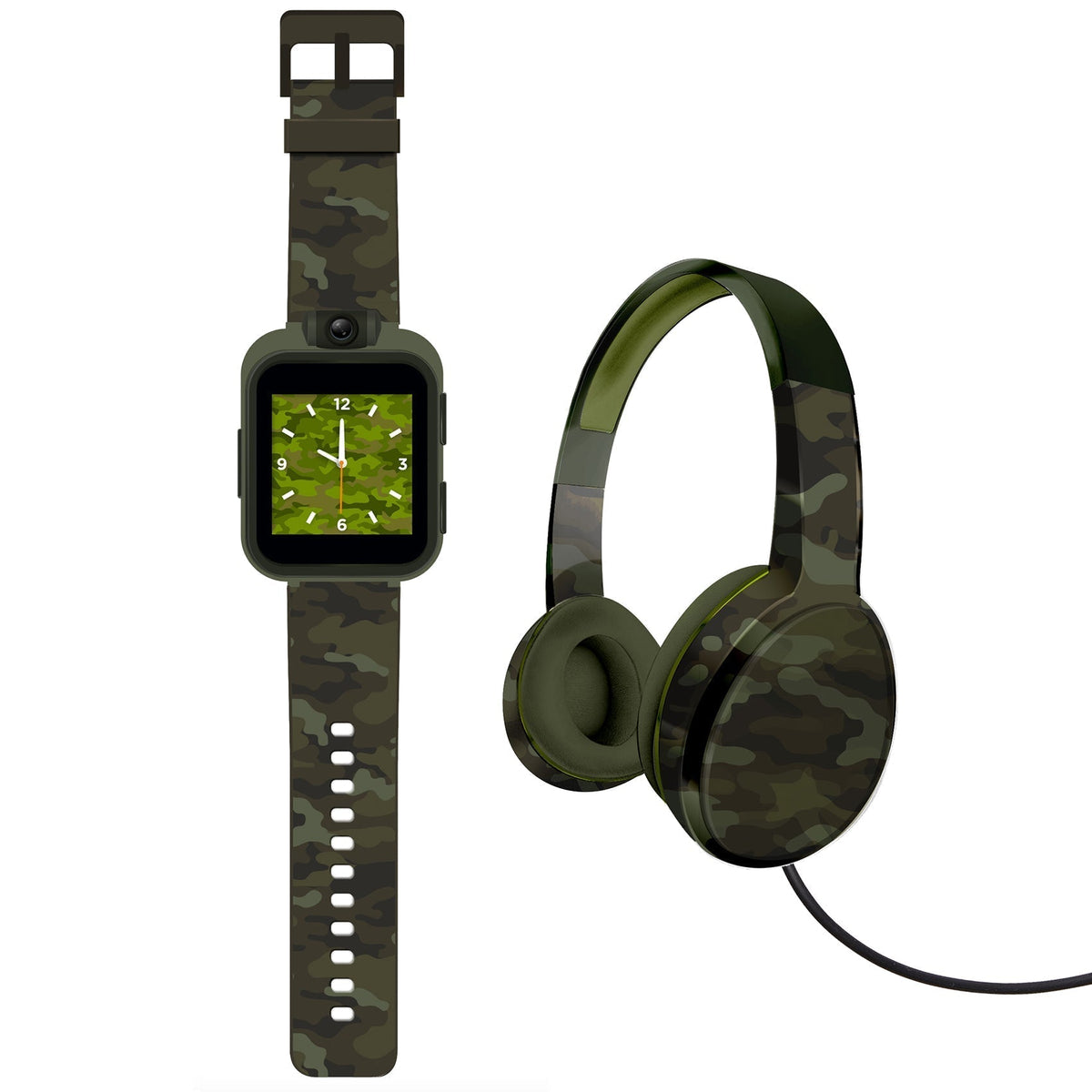 Front view of PlayZoom unisex green watch