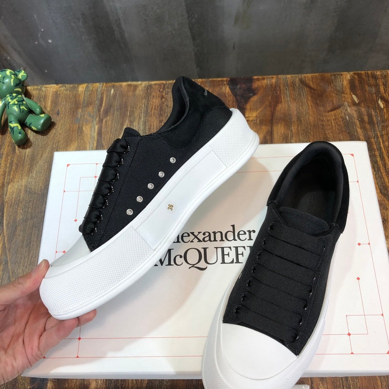 Alexander McQueen Nude Low-Top Sneakers - Close-Up Texture View