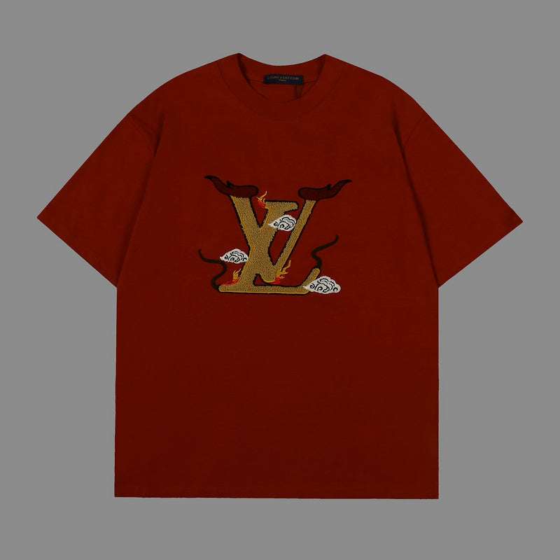 Close-up detail shot of Louis Vuitton cotton t-shirt with tailored silhouette
