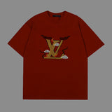 Close-up detail shot of Louis Vuitton cotton t-shirt with tailored silhouette