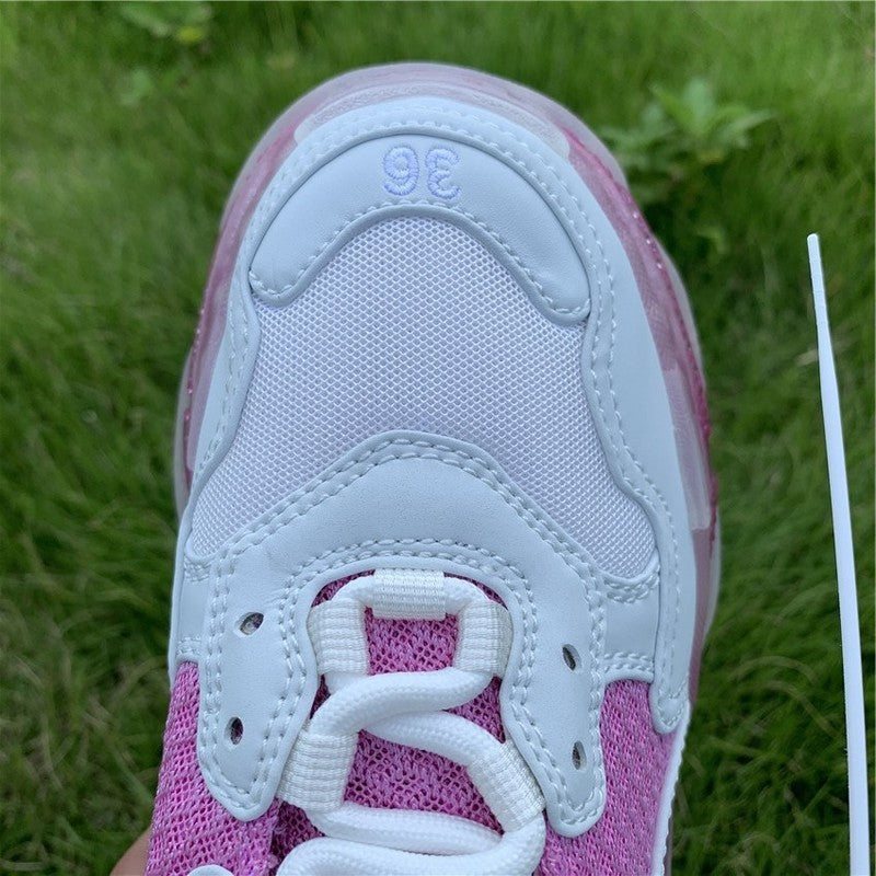 Balenciaga White Chunky Platform Sneakers - Sole Detail View