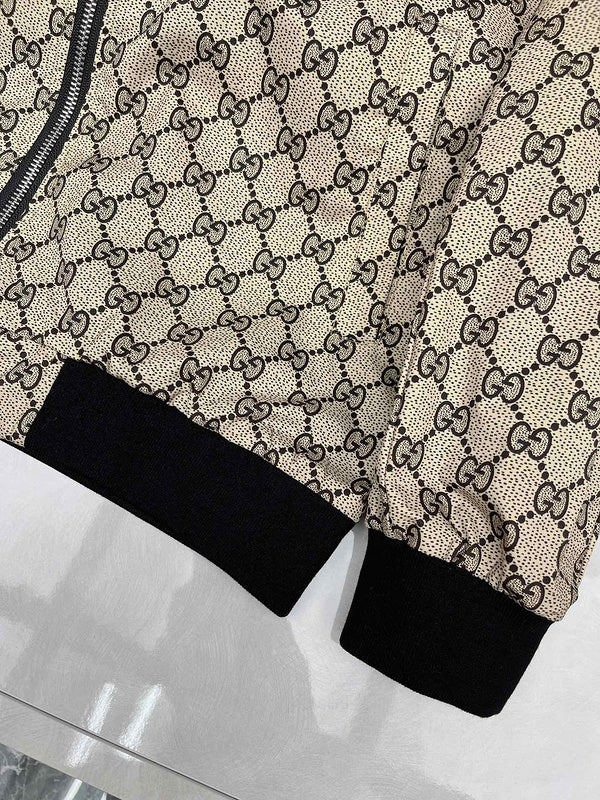 Full styled look of Gucci luxury clothing with logo-detail design