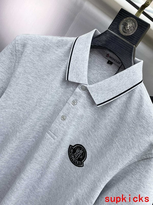 Full styled look of Moncler luxury clothing with logo-detail design