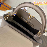 Side profile of classic polished women's handbag – women's everyday handbag