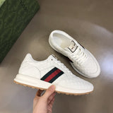 Gucci soft grey luxury sneakers view 7 bold athletic profile