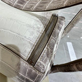  polished carryall bag detail view showing craftsmanship