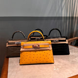 Side view of minimalist structured handbag