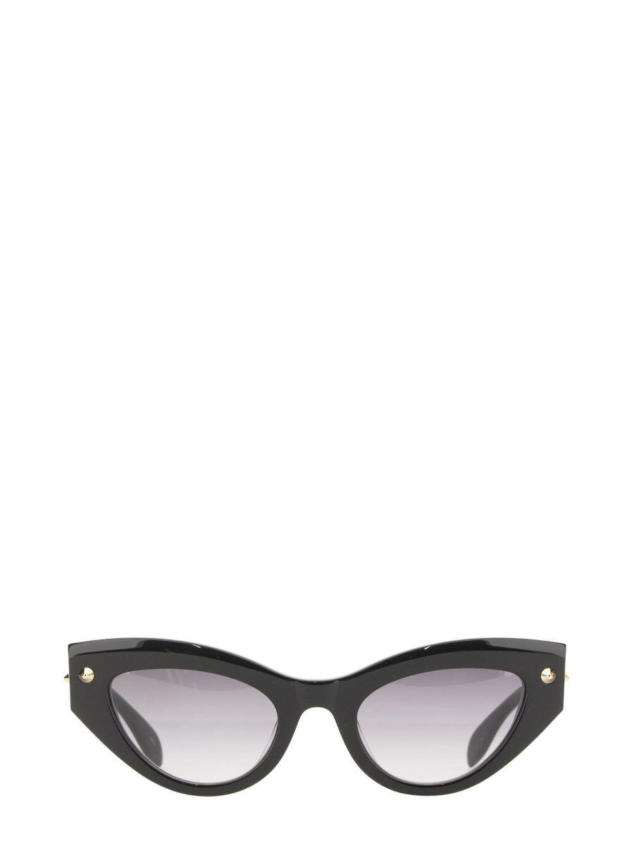 Alexander McQueen Sunglasses? Alexander Mcqueen Women Cat-Eye Sunglasses Spike Studs Luxury Designer UV Sunglasses