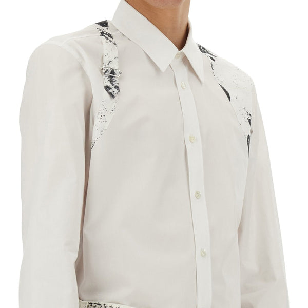 Close-up of Alexander McQueen blouses hardware and fine stitching