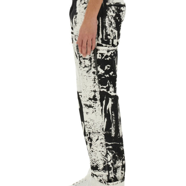 Alexander McQueen Jeans? Alexander Mcqueen Men Workwear Jeans With Fold Print Classic Everyday Designer Jeans