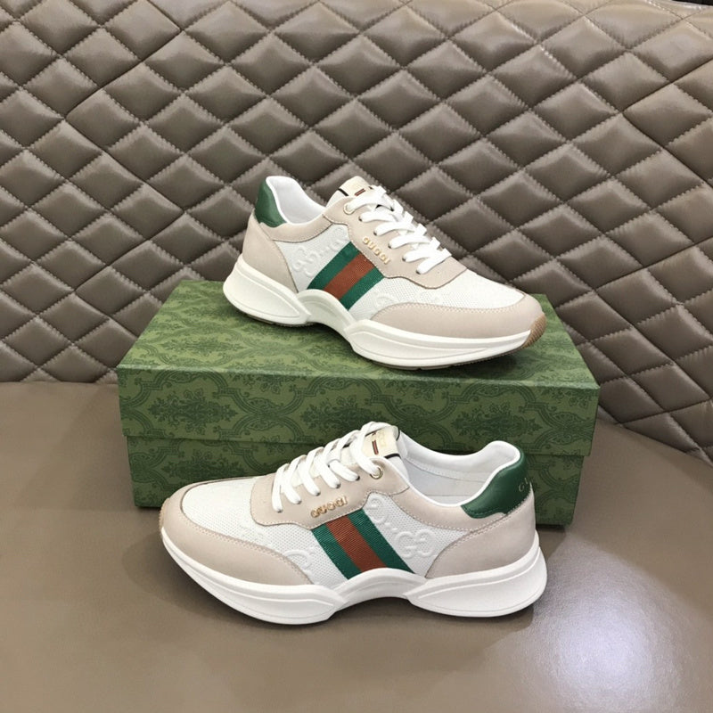 Gucci neutral cream luxury sneakers view 8 streetwear statement look