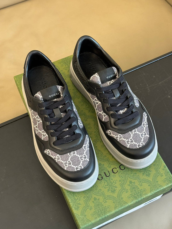 Side profile of Gucci muted earth tones sneakers everyday casual design
