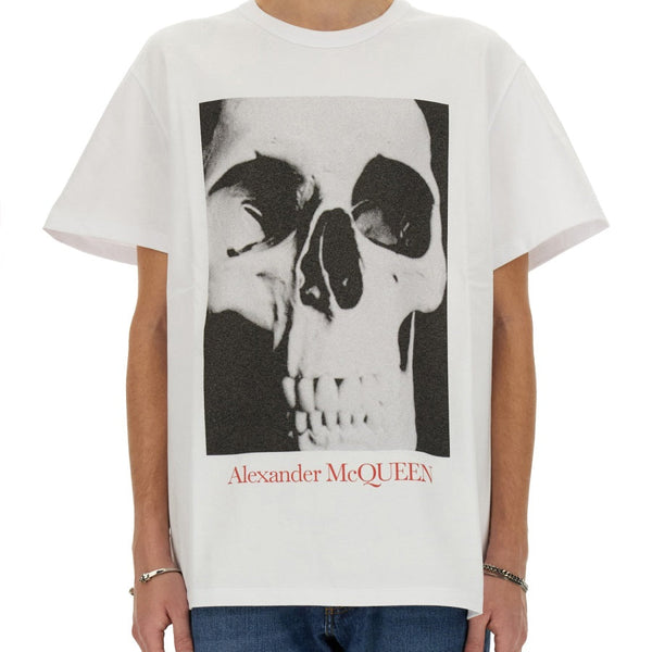 Alexander McQueen T-Shirts? Alexander Mcqueen Men Skull Print T-Shirt Premium Designer Cotton T-Shirt