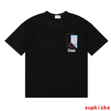 Side profile of Rhude luxury clothing with monogram-inspired silhouette