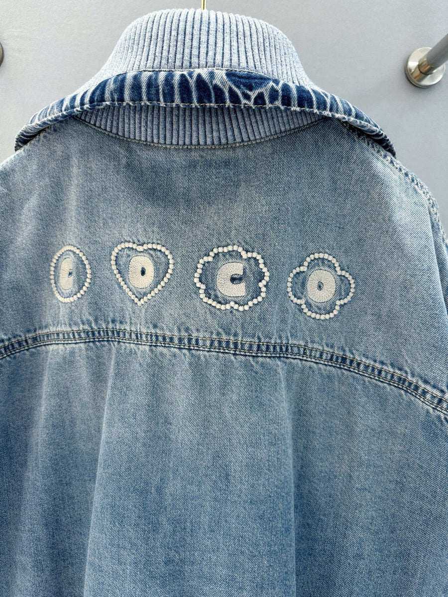Front view of Chanel Denim Jacket premium piece