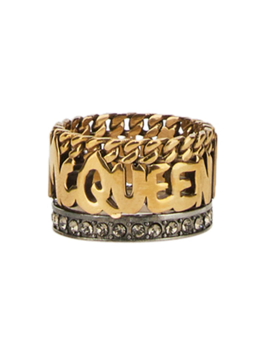 Alexander McQueen Jewellery? Alexander Mcqueen Women Graffiti Ring Luxury Designer Statement Jewellery