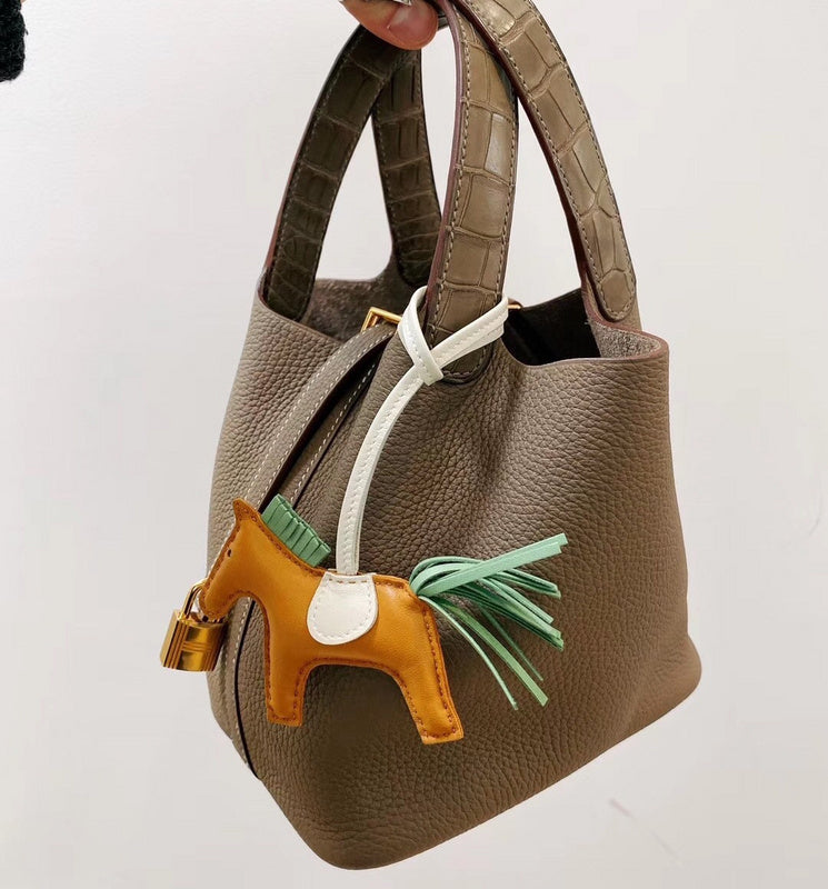 Close-up detail of understated bag design