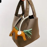 Close-up detail of understated bag design