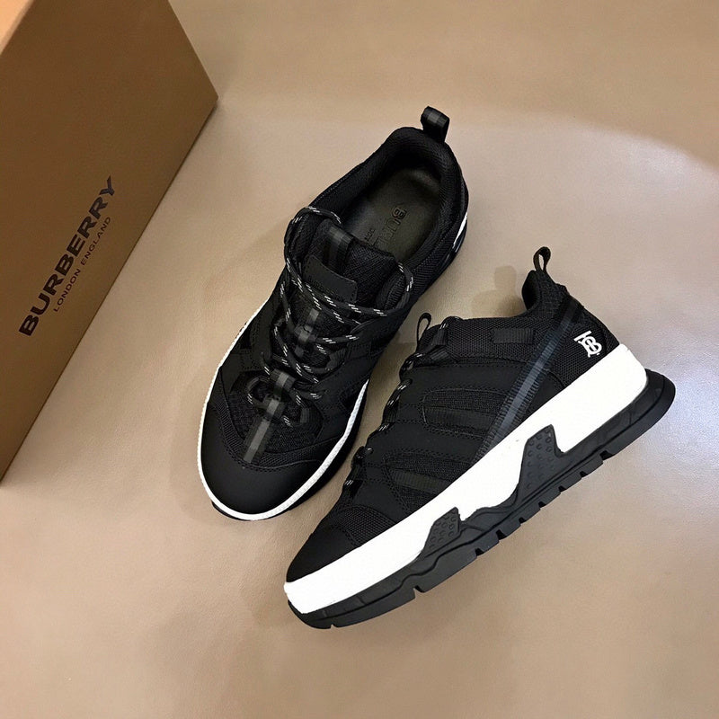 Burberry Grey Low-Top Sneakers - Angled View