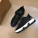 Burberry Grey Low-Top Sneakers - Angled View