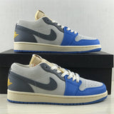 Side profile of Nike soft grey sneakers chunky sole construction