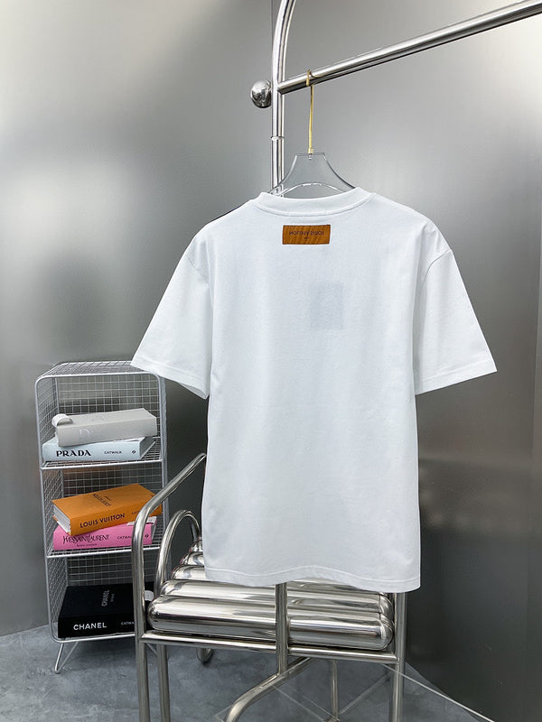 Side profile of Louis Vuitton cotton t-shirt with signature branding