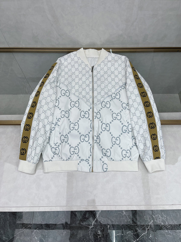 Front view of Gucci luxury clothing with logo-detail design
