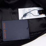 Close-up detail shot of Louis Vuitton luxury clothing with contemporary cut