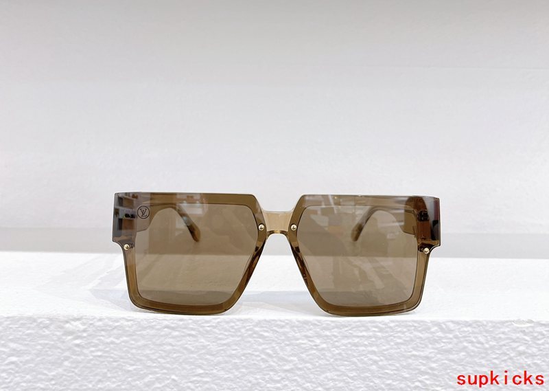 Close-up detail view of Louis Vuitton unisex sunglasses