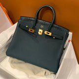 Side view of elegant structured handbag