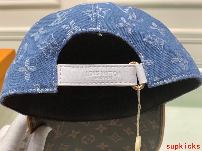 Close-up detail view of Louis Vuitton unisex cap