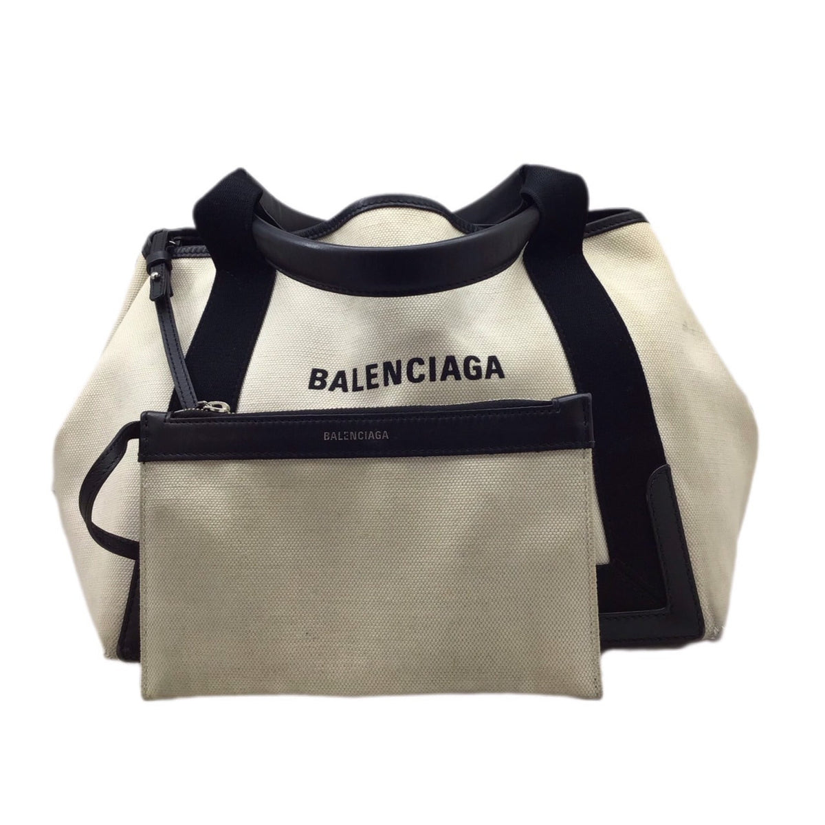 Balenciaga Navy Cabas Handbag | Luxury Canvas Tote Bag