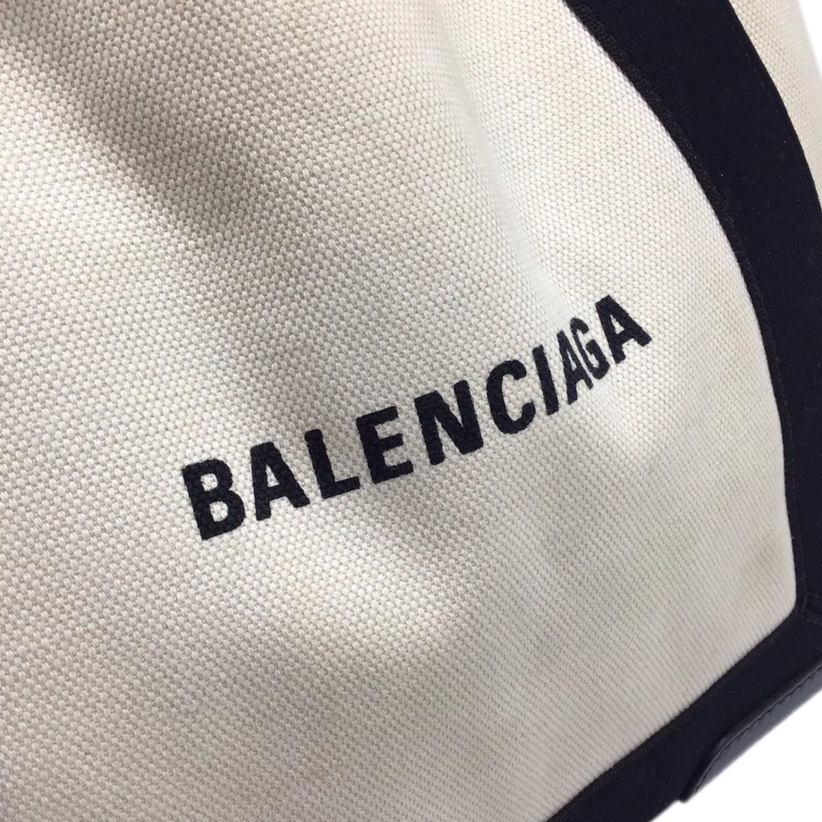 Balenciaga Navy Cabas Handbag | Luxury Canvas Tote Bag