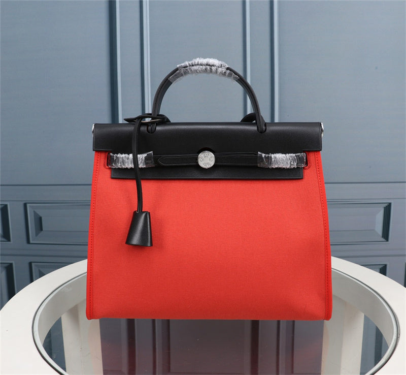 Side view of chic structured handbag