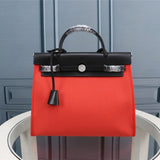 Side view of chic structured handbag