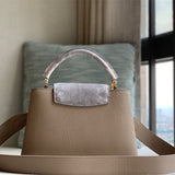  Graceful carryall bag carried on shoulder