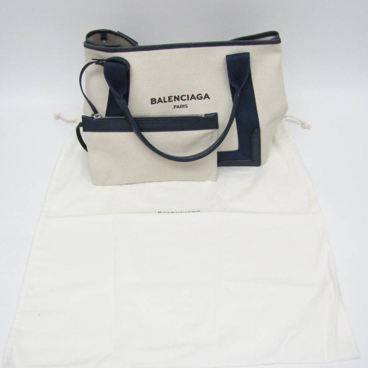 Balenciaga Navy Cabas Handbag | Luxury Canvas Tote Bag