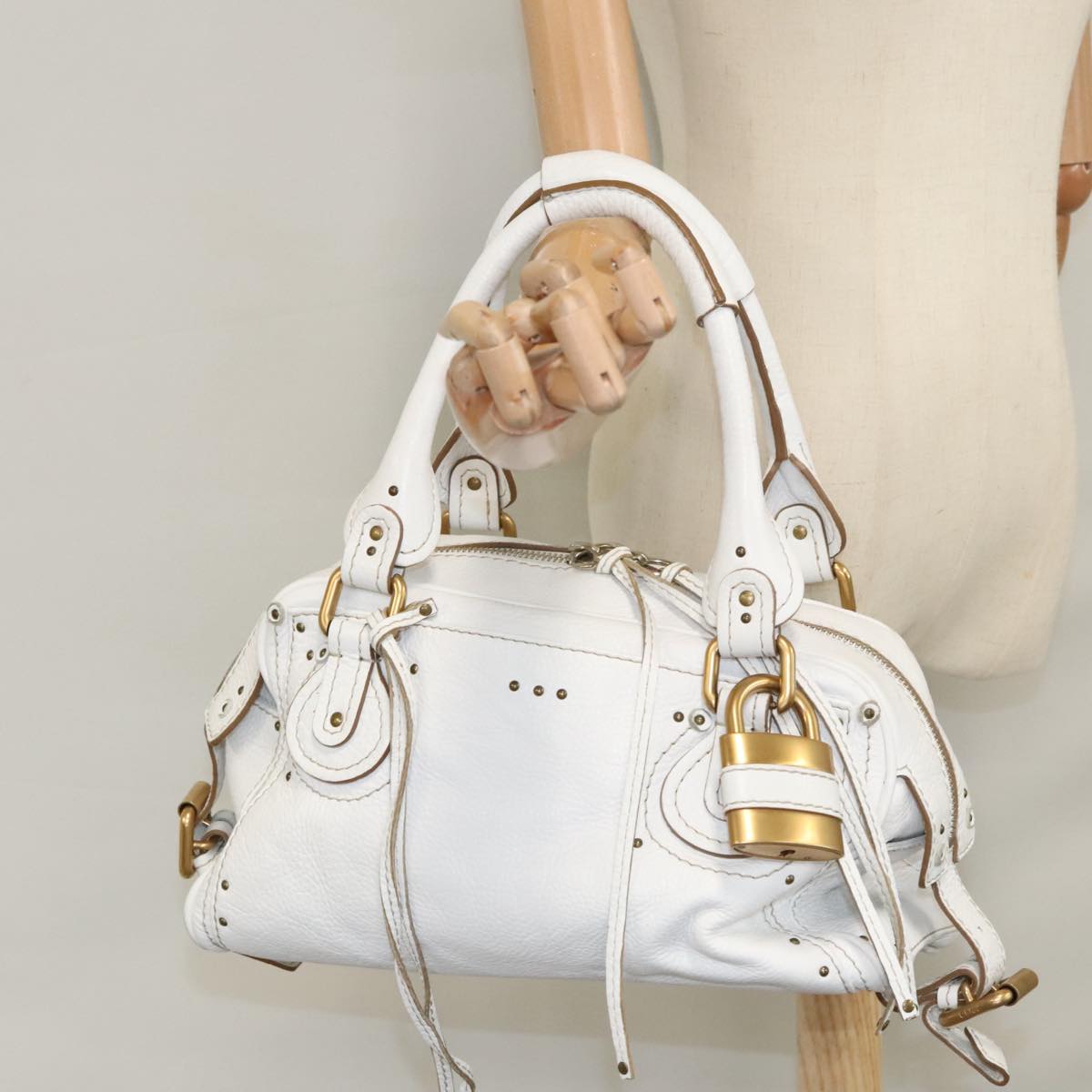 Chloe designer handbag leather closeup detail