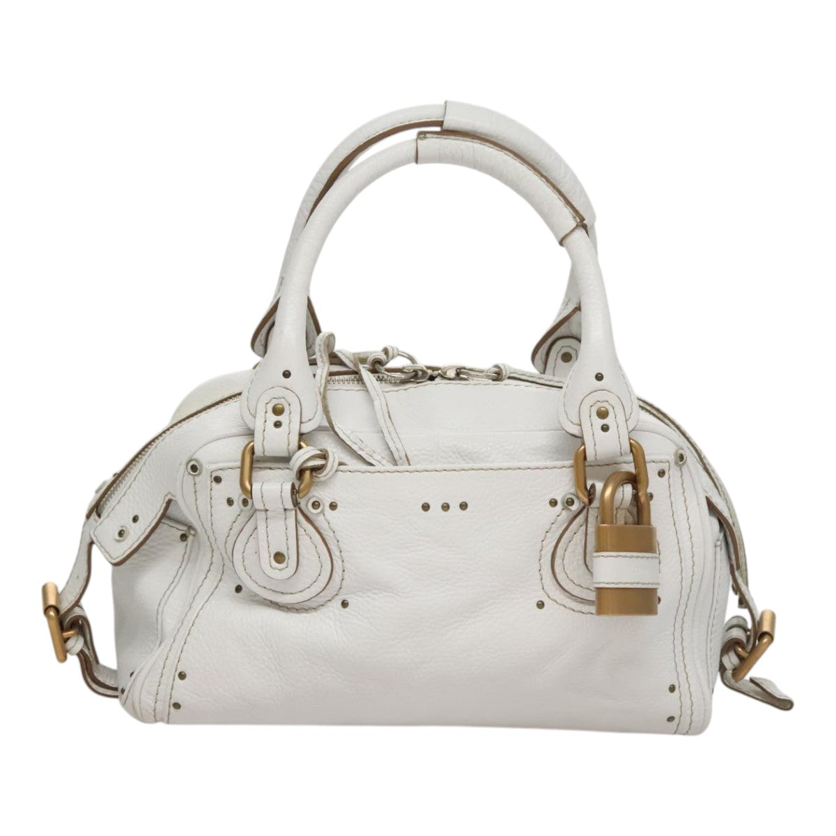 Side view of Chloe handbag White premium designer bag