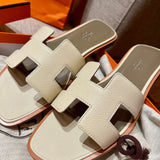 Hermès Beige Platform Sandals - Front View